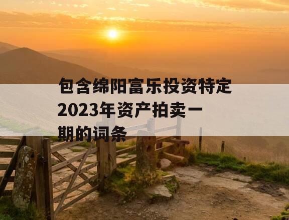 包含绵阳富乐投资特定2023年资产拍卖一期的词条