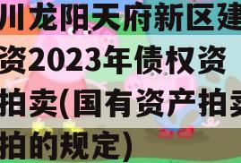 四川龙阳天府新区建设投资2023年债权资产拍卖(国有资产拍卖流拍的规定)