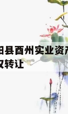 酉阳县酉州实业资产收益权转让