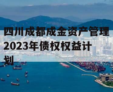 四川成都成金资产管理2023年债权权益计划