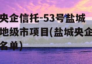 央企信托-53号盐城地级市项目(盐城央企名单)