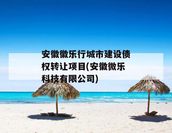 安徽徽乐行城市建设债权转让项目(安徽微乐科技有限公司)