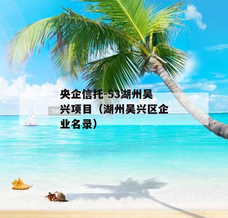 央企信托-53湖州吴兴项目（湖州吴兴区企业名录）