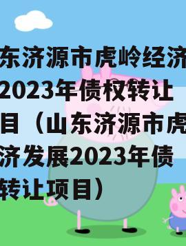 山东济源市虎岭经济发展2023年债权转让项目（山东济源市虎岭经济发展2023年债权转让项目）