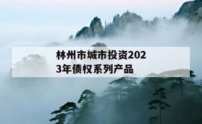 林州市城市投资2023年债权系列产品