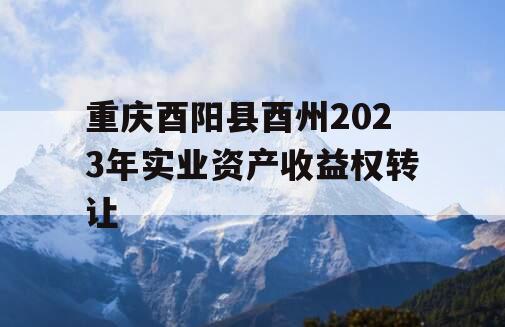 重庆酉阳县酉州2023年实业资产收益权转让