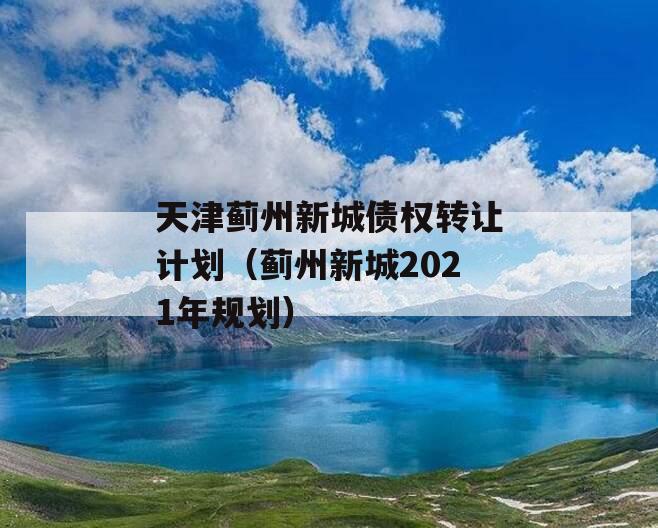 天津蓟州新城债权转让计划（蓟州新城2021年规划）
