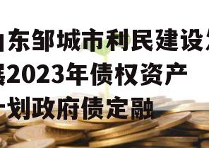 山东邹城市利民建设发展2023年债权资产计划政府债定融