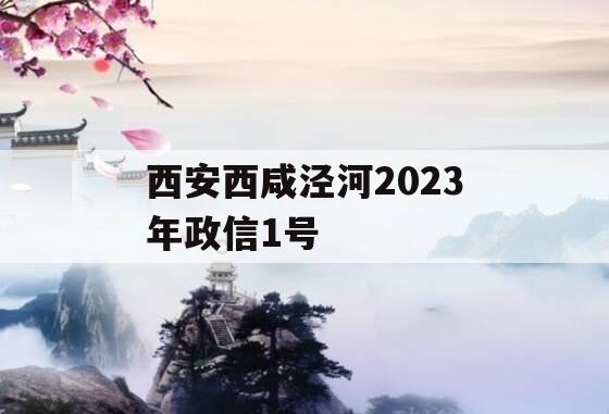 西安西咸泾河2023年政信1号