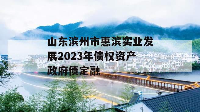 山东滨州市惠滨实业发展2023年债权资产政府债定融