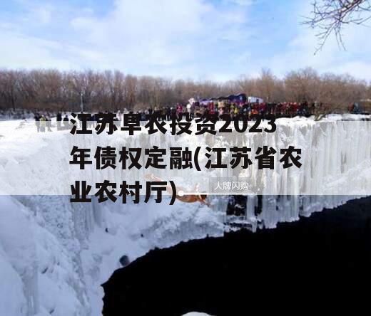 江苏阜农投资2023年债权定融(江苏省农业农村厅)