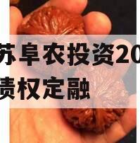 江苏阜农投资2023年债权定融