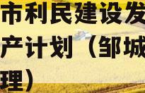 邹城市利民建设发展债权资产计划（邹城利民总经理）
