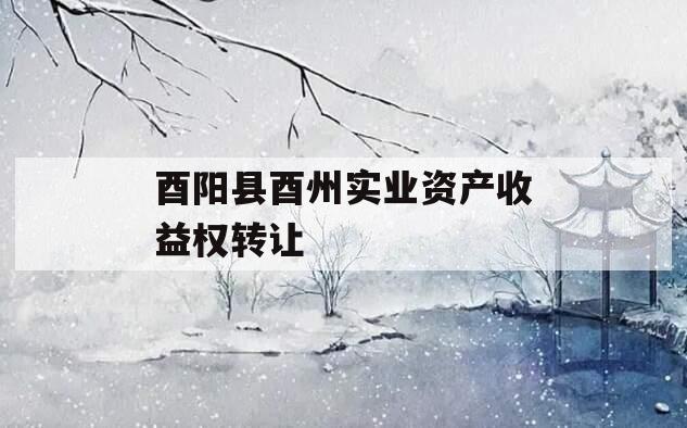 酉阳县酉州实业资产收益权转让