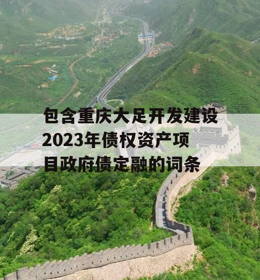 包含重庆大足开发建设2023年债权资产项目政府债定融的词条