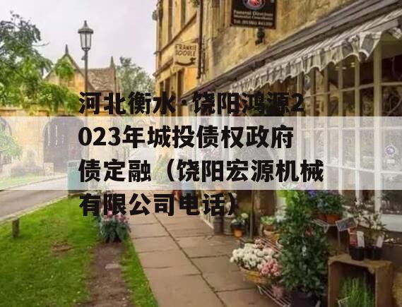 河北衡水·饶阳鸿源2023年城投债权政府债定融（饶阳宏源机械有限公司电话）