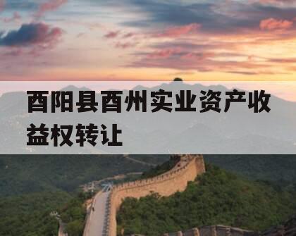 酉阳县酉州实业资产收益权转让
