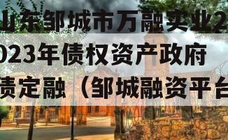 山东邹城市万融实业2023年债权资产政府债定融（邹城融资平台）