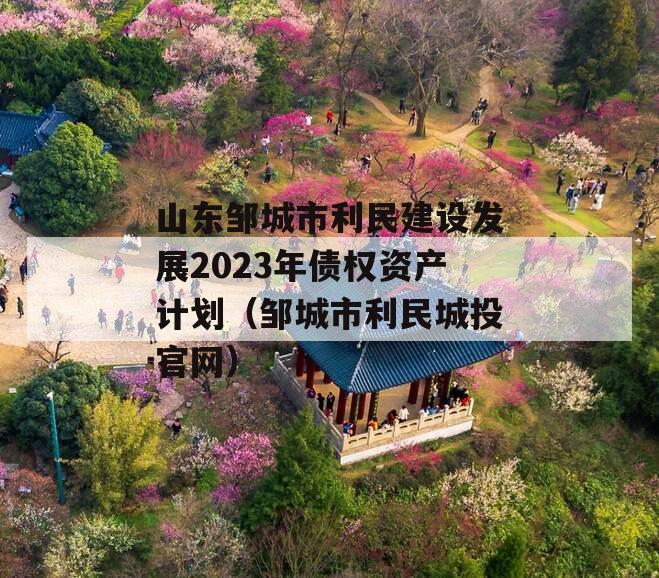 山东邹城市利民建设发展2023年债权资产计划（邹城市利民城投官网）