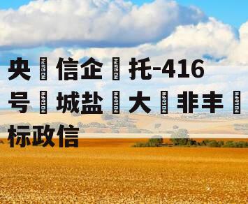 央‮信企‬托-416号‮城盐‬大‮非丰‬标政信