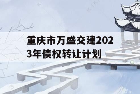 重庆市万盛交建2023年债权转让计划