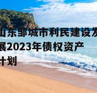 山东邹城市利民建设发展2023年债权资产计划