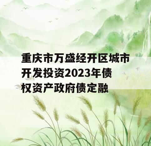 重庆市万盛经开区城市开发投资2023年债权资产政府债定融