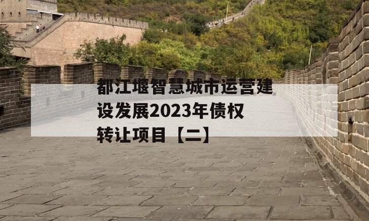 都江堰智慧城市运营建设发展2023年债权转让项目【二】