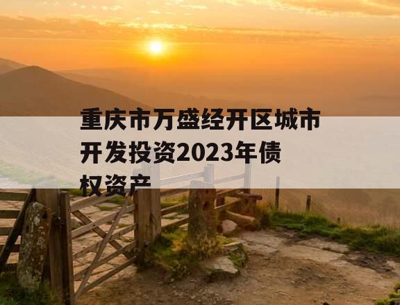 重庆市万盛经开区城市开发投资2023年债权资产