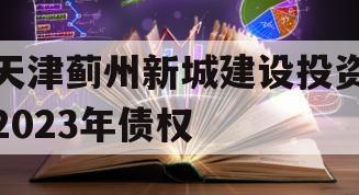 天津蓟州新城建设投资2023年债权