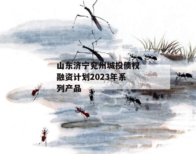 山东济宁兖州城投债权融资计划2023年系列产品