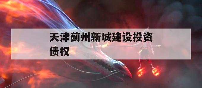 天津蓟州新城建设投资债权