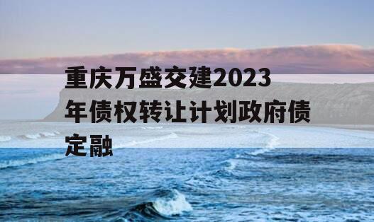 重庆万盛交建2023年债权转让计划政府债定融