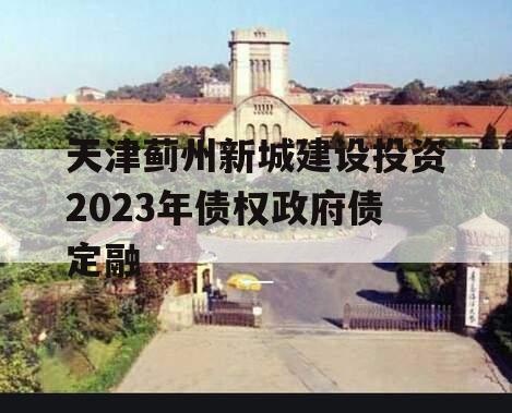 天津蓟州新城建设投资2023年债权政府债定融