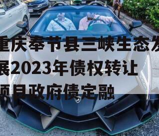 重庆奉节县三峡生态发展2023年债权转让项目政府债定融