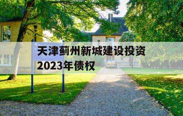 天津蓟州新城建设投资2023年债权