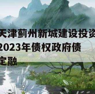 天津蓟州新城建设投资2023年债权政府债定融