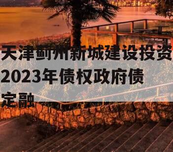 天津蓟州新城建设投资2023年债权政府债定融