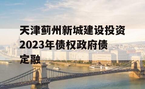 天津蓟州新城建设投资2023年债权政府债定融