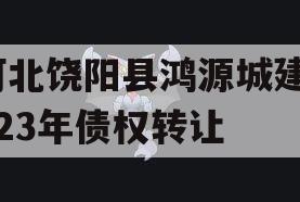 河北饶阳县鸿源城建2023年债权转让