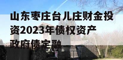 山东枣庄台儿庄财金投资2023年债权资产政府债定融
