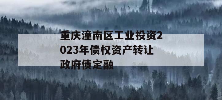 重庆潼南区工业投资2023年债权资产转让政府债定融