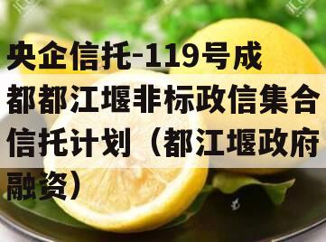 央企信托-119号成都都江堰非标政信集合信托计划（都江堰政府融资）