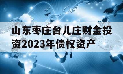 山东枣庄台儿庄财金投资2023年债权资产