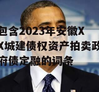 包含2023年安徽XX城建债权资产拍卖政府债定融的词条