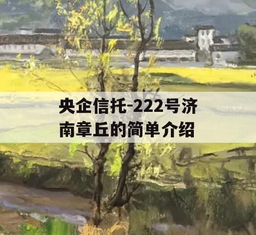 央企信托-222号济南章丘的简单介绍