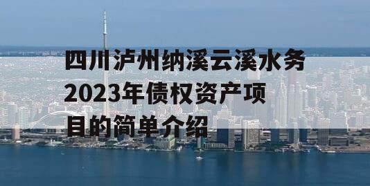 四川泸州纳溪云溪水务2023年债权资产项目的简单介绍