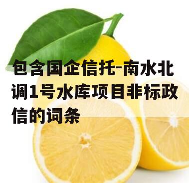 包含国企信托-南水北调1号水库项目非标政信的词条
