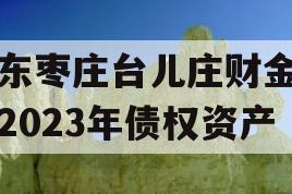 山东枣庄台儿庄财金投资2023年债权资产
