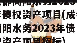 成都简阳水务2023年债权资产项目(成都简阳水务2023年债权资产项目招标)